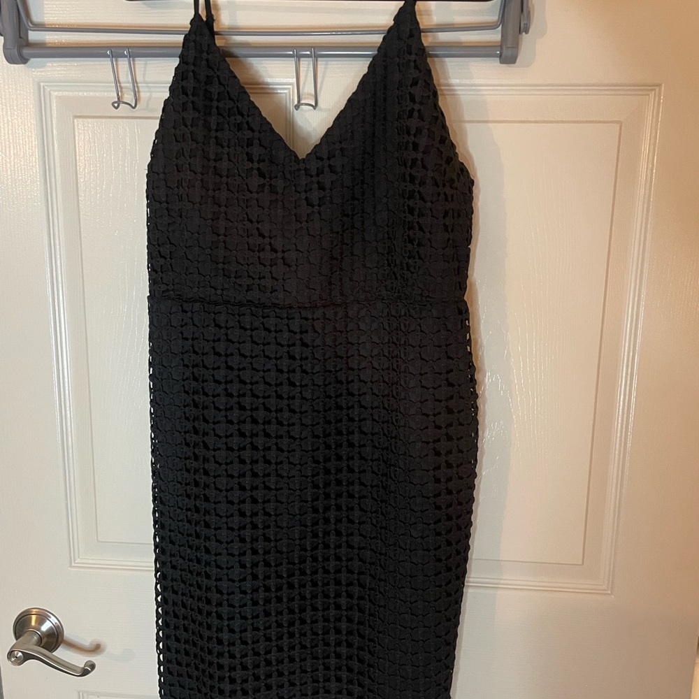 Black Textured Lulus Cocktail Dress
